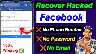 Recover Hacked Facebook Account Without Email And Phone Number 2024 | Recover Hack Fb Id