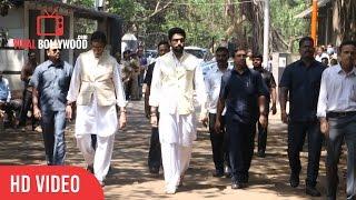 Amitabh Bachchan And Abhishek Bachchan At Suniel Shetty father’s funeral | Viralbollywood