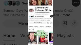 3000 subscribers - Summer Days Wallpaper Official 2 #shorts