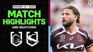 2025 NRL Match Reactions and Highlights | Broncos v Sharks | Round 16