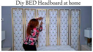 SEE HOW SHE USES OLD WARDROBE DOORS TO MAKE A HEADBOARD AT HOME|| DIY HEADBOARD USING CERAMIC TILES