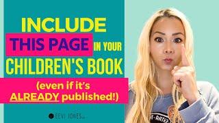 INCLUDE this in your Childrens Book (even if it's ALREADY published!) | Other Books by this Author