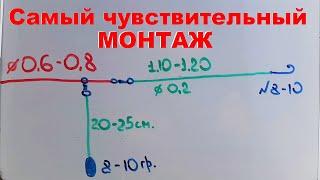 Отводной поводок-Самый лучший и Чувствительный монтаж.Видна самая слабая поклёвка.