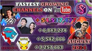 RONALDO INSANE GROWTH & MrBeast Slowing down?! | The Fastest Growing Channels of August, 2024