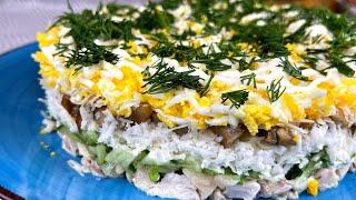 Салат,от которого не могу отказаться (уж очень вкусный),готовлю на все праздники. Салат "Бархатный"