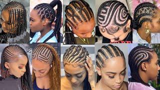 50+ Very Unique & Stylish Cornrow Braids Hairstyles Worth Trying for Black Women 2024~Ghana Braids