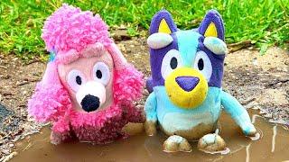  Bluey Muddy Mess with Bluey and Coco! Bluey and Coco Muddy Mess! Bluey Bath Time Fun! Bluey Plush