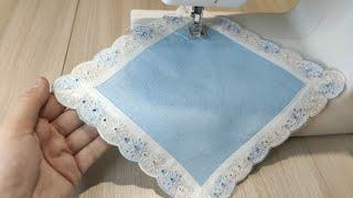 Amazing sewing tricks for finishing the edges (corners) of napkins and tablecloths for beginners.