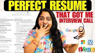 ShockingResume that got me interview call from GoogleBuild Perfect Resume as FRESHERS