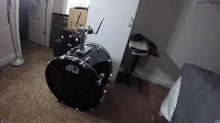 DW bass drum tom mount installation