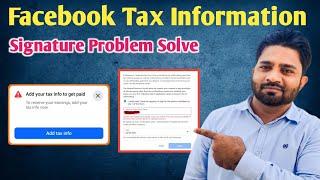 Facebook tax information setup | Add tax info in facebook | How to add tax info on facebook |