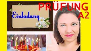 Briefe schreiben: A2 Prüfung, EINLADUNG ZUM GEBURTSTAG