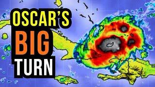 Hurricane Oscar makes a Sharp Turn...