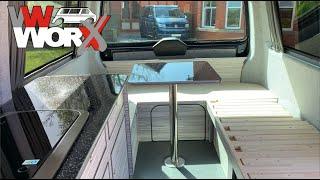 VW Worx Custom T6 Camper Cabinets & End Bed