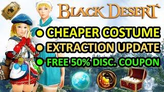 COSTUME PRICE CUT, Extraction Update, Free 50% Discount Coupon Black Desert Online BDO PC & CONSOLE