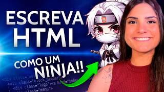 ESCREVA CÓDIGOS 2X MAIS RÁPIDO COM ATALHOS EMMET NO VS CODE!