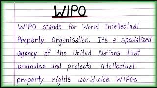 About World Intellectual Property Organization [WIPO]