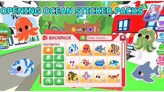 I'M LUCKY  OPENING *NEW* OCEAN STICKER PACKS  IN THE NEW ADOPT ME OCEAN UPDATE WEEK 2 ! ROBLOX