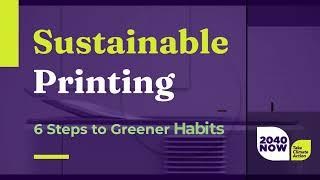 Sustainable Printing