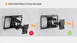 Perlegear UL Listed Full Motion TV Wall Mount for Most 42–84-inch Flat Curved TVs up to 132