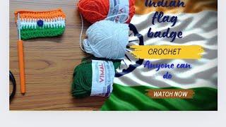 INDIAN FLAG CROCHET FOR BADGE/KEYRING//ANYONE CAN CROCHET//EASY CROCHET TUTORIAL//INDEPENDENCE DAY