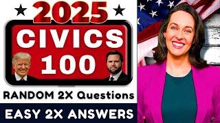 2025 RANDOM 2X Official Questions and Answers U.S. Citizenship Test USCIS 100 Civics Exam