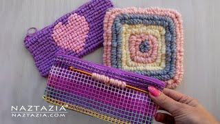 LOCKER HOOKING for BEGINNERS - How to Locker Hook to Make a Rug Pillow Hot Pad Wall Hanging and More