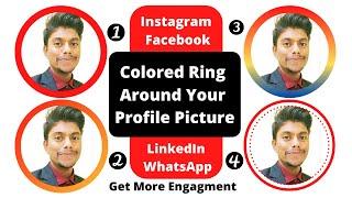 How to Create Colored Rainbow Ring for Instagram, LinkedIn, WhatsApp,  Facebook | In 5 Minute