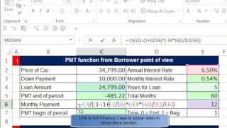 Highline Excel 2016 Class 24: Financial Functions: PMT, RATE, NPER and FV 12 Examples