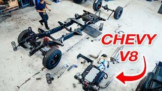 HOW TO INSTALL A CHEVY V8 LS/LT INTO A LAND ROVER DEFENDER CHASSIS | MAHKER EP050