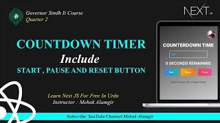 next.js in urdu - Countdown Timer Tutorial in Next.js in Urdu