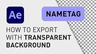 How to export with transparent background from After Effects