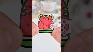 수박고양이 미니 스티커북 만들기! #watermelon  #cat  #craft  #stickers #paperdiy  #shorts #diy 종이놀이
