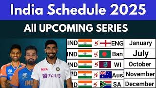 Team India 2025 Full Cricket Schedule: Matches, Series, and Venues