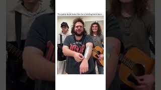 The guitar dude looks like he is holding back tears  #singing #music #cover