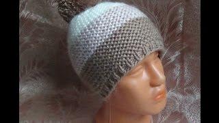 Вяжем простую шапочку спицами. hat knitting