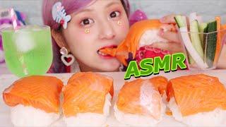 【ASMR】巨大サーモン寿司を食べる/【Eating Sounds】BIG SALMON SUSHI ,MUKBANG,먹방