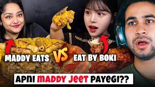 MADDY EATS VS EAT WITH BOKI : INDIA vs KOREA