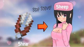 Shearing sheep girl | Minecraft anime ep 6