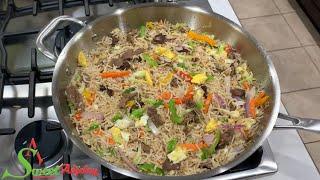 Let’s Cook My Crowd Pleasing Beef & Vegetable Fried Rice For Dinner Soo Delicious Quick & Easy