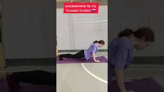 Russian girl performing Suryanamaskar #fitness #yoga #youtubeshorts #shorts