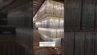 Sanleen Enterprises 4th story rectangular chandelier for bookings call on 9910350141 #led #lighting