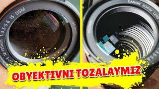Obyektiv Linzasini tozalaymiz canon EFS 18-135 mm nano usm