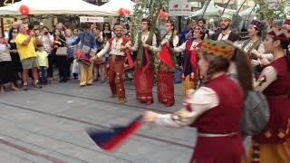 Armenian National Dance. Armenia Republic Day in Yerevan. Northern Avenue