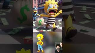 Simpson Family Cries Chased by a Police#shorts #simpsons #thesimpsons #funny
