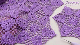 ВЯЗАНИЕ КРЮЧКОМ из цветочных МОТИВОВ - мило и просто! Easy Crochet motifs pattern for beginners