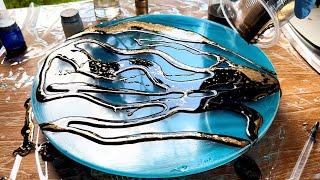 Resin Art Tutorial. Amazing Epoxy Table. The effect of silk in the resin.