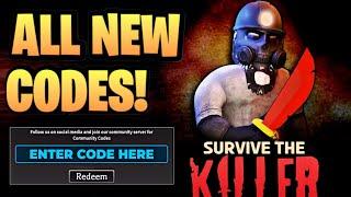 *NEW* ALL WORKING CODES FOR SURVIVE THE KILLER IN 2024! ROBLOX SURVIVE THE KILLER CODES