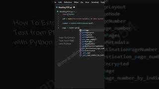 How To Extract Text From PDF With Python | Python Lovers #shorts