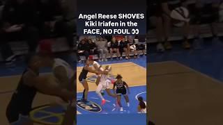  Angel Reese SHOVES Kiki Iriafen FACE, NO FOUL | Chicago Sky WNBA women's basketball #shorts #short